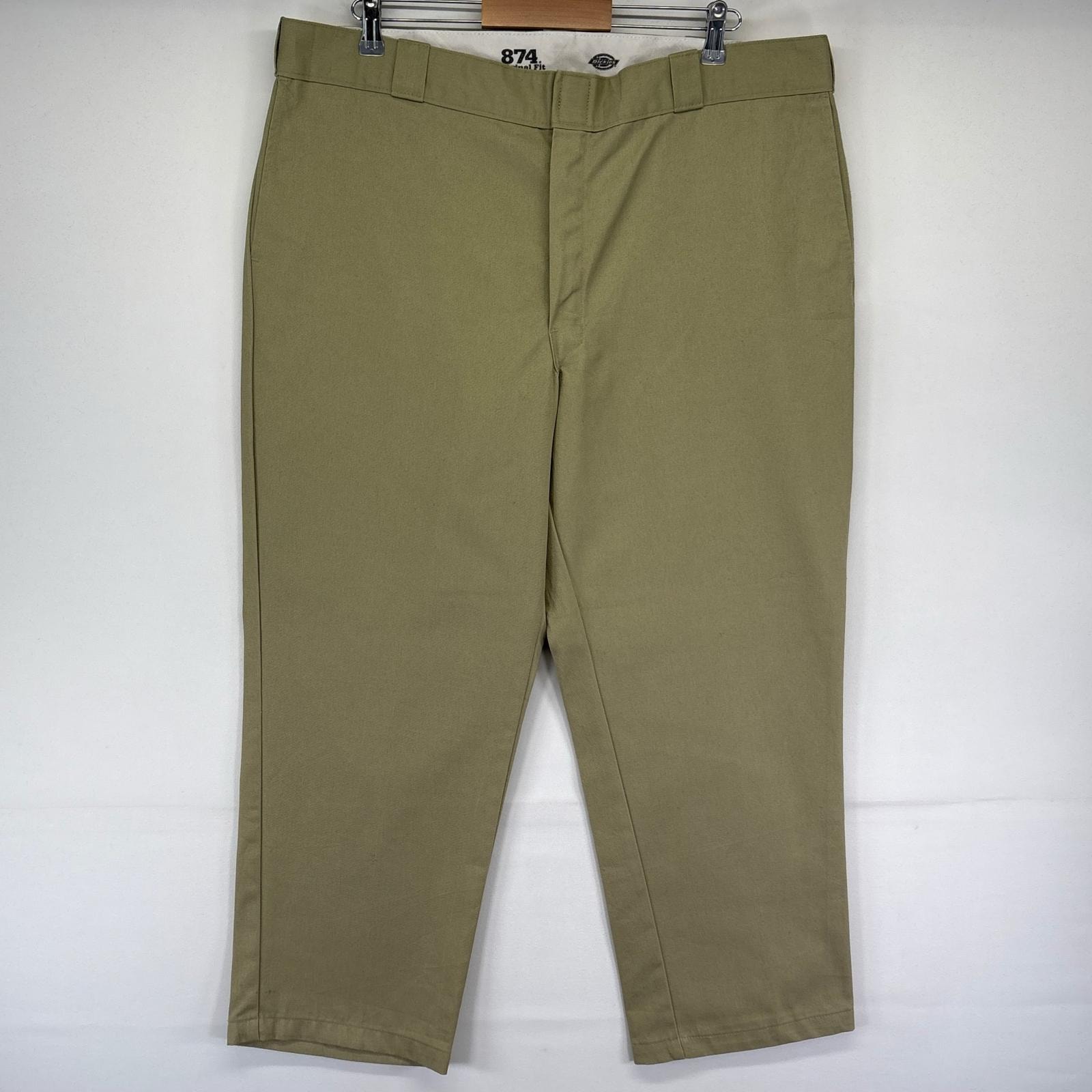 古着 ディッキーズ Dickies パンツ 874 チノパン ワーク 大きいサイズ ワンポイントロゴ W42 L28  ベージュ系 メンズ