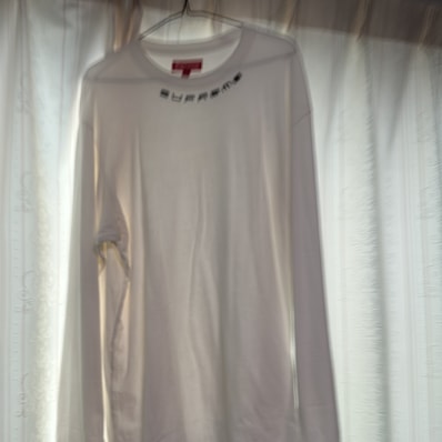 Supreme Collar Logo L/S Top "White"