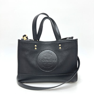 コーチ COACH デンプシー キャリーオール C2004 ウィズ パッチ トートバッグ 2WAY カバン バッグ ハンドバッグ レザー ブラック