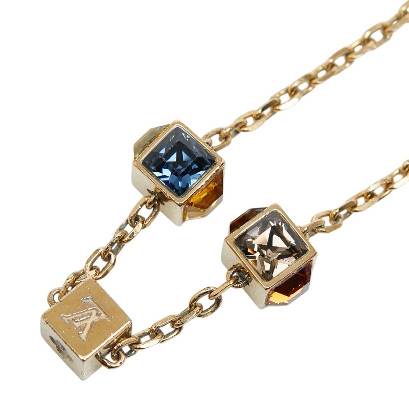 ルイ ヴィトン コリエ ギャンブル ネックレス M66999 ゴールド メッキ ラインストーン レディース LOUIS VUITTON 【中古】