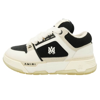 AMIRI アミリ MA-1-23 ヒールロゴ レザー メッシュ スニーカー ブラック系 ホワイト系 42【中古】