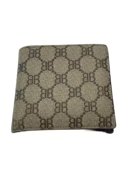 GUCCI x BALENCIAGA The Hacker Two-Fold Coin Wallet Coating Canvas "Beige"