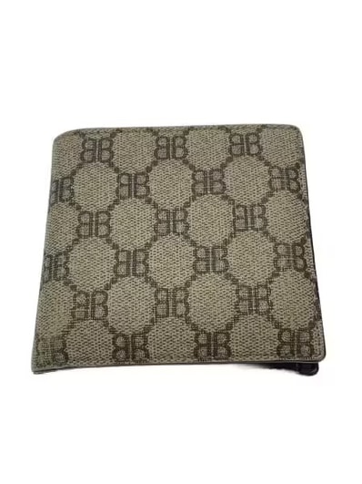 GUCCI x BALENCIAGA The Hacker Two-Fold Coin Wallet Coating Canvas "Beige"