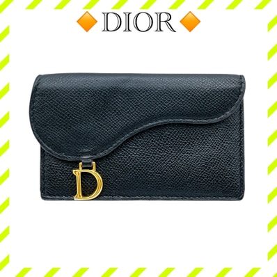Dior Saddle Flap Card Holder "Black"