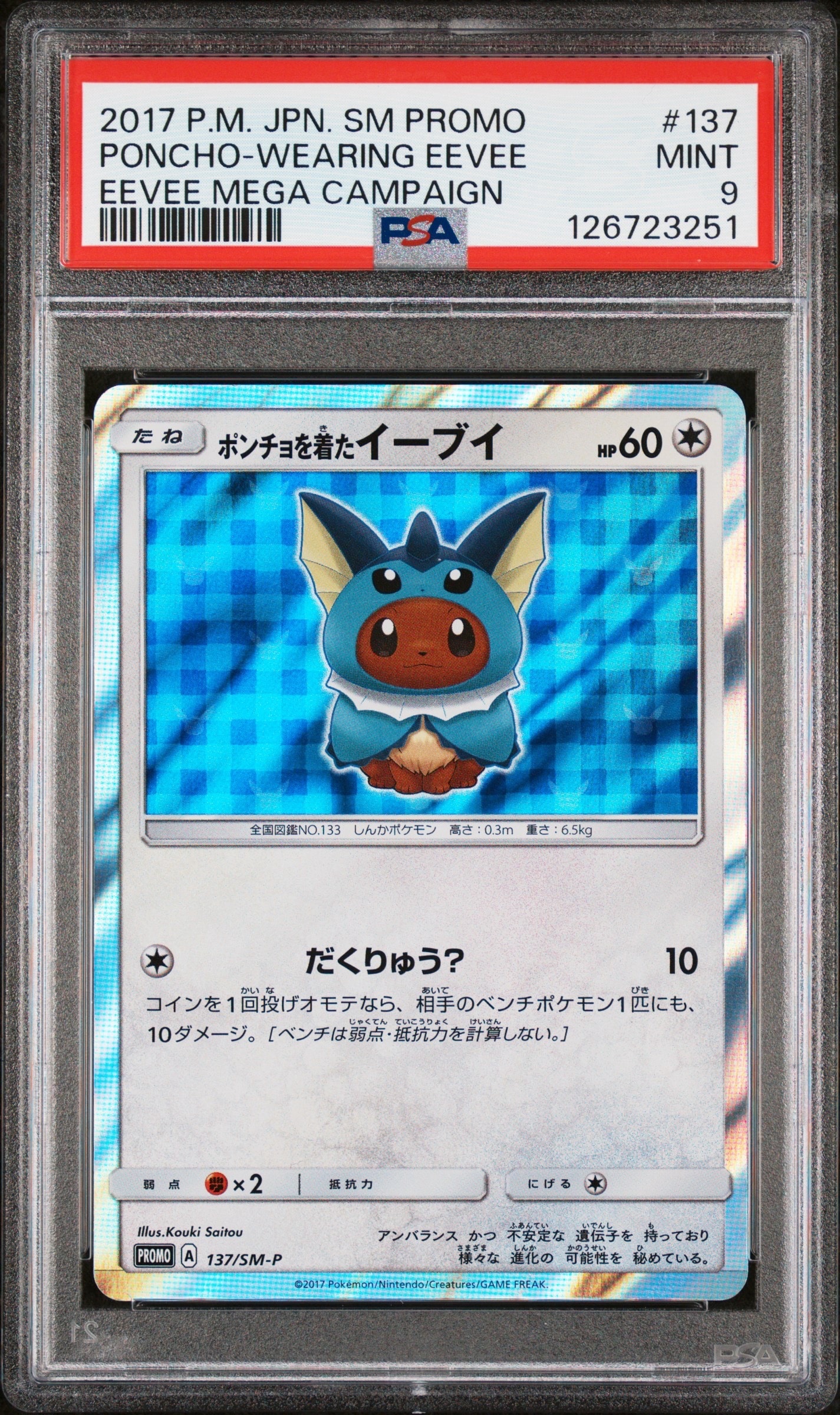 PSA9】ポンチョを着たイーブイ: プロモ[SM-P 137](プロモーション