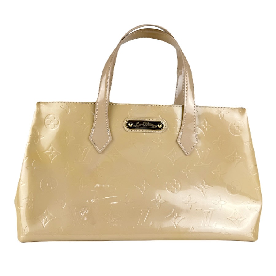 ルイ ヴィトン LOUIS VUITTON ハンドバッグ モノグラムヴェルニ ウィルシャーPM パテントレザー ベージュ ゴールド レディース M91452【中古】 z8884