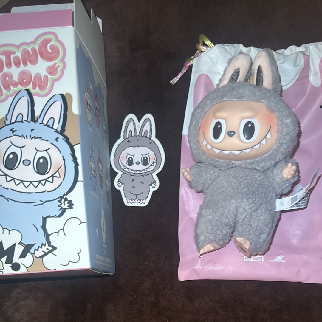 POP MART THE MONSTERS (LABUBU) Exciting Macaron Plush Series SESAME BEAN