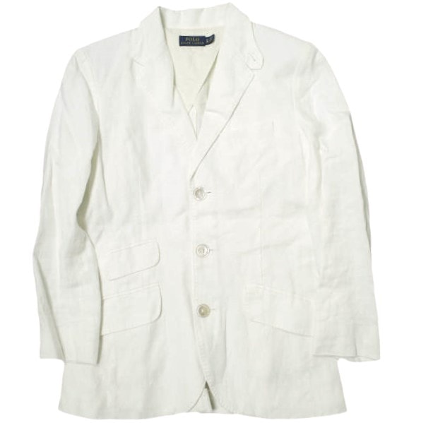 POLO RALPH LAUREN ポロ・ラルフローレン 20SS リネンブレザー 211800721001 0 WHITE 定価81,400円 シングル 3ボタン テーラードジャケット アウター g22843