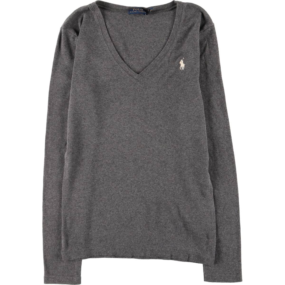 古着 ラルフローレン Ralph Lauren POLO RALPH LAUREN Vネック ロングTシャツ ロンT レディースS相当/eaa577708