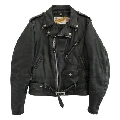 schott ショット レザージャケット 618 80s 90s バイカータグ後期 ライダース ジャケット ブラック系 36【中古】