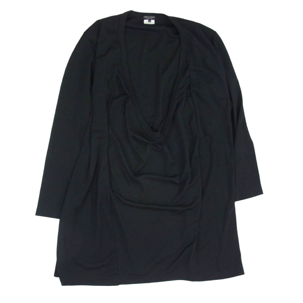 COMME des GARCONS HOMME PLUS コムデギャルソンオムプリュス Tシャツ 22AW PJ-T016 ドレープ エステル ロング丈カットソー 長袖 Tシャツ ブラック系 M【中古】