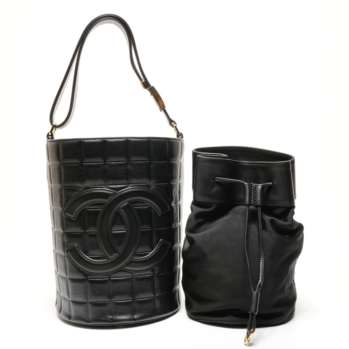 シャネル CHANEL 7番台 2002-2003 ラムスキン チョコバー ショルダーバッグ【中古】