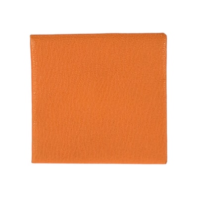 美品 HERMES エルメス バスティア フー オレンジ シルバー金具 シェーブル コインケース 小銭入れ □K刻印 602911 【中古】