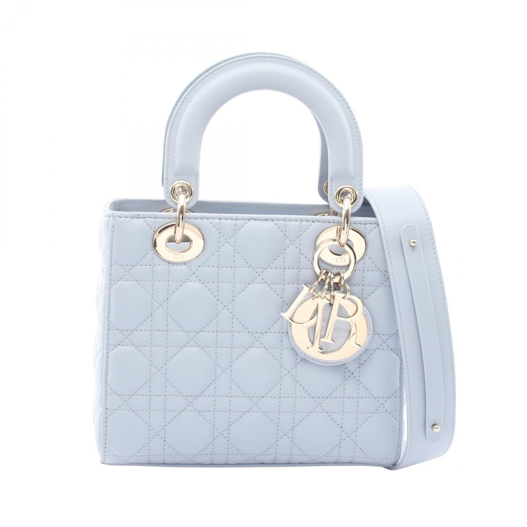 ディオール Dior LADY DIOR MY ABCDIOR カナージュ 2WAY ハンドバッグ バッグ レザー レディース ブルー系 M0538ONGEM23B 【新品】