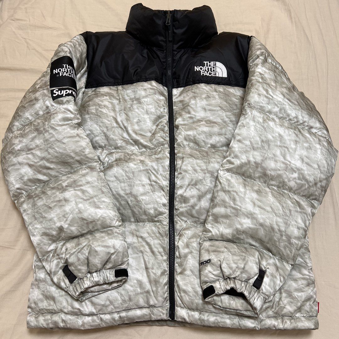 Supreme x The North Face Nuptse Jacket "White Paper Print"