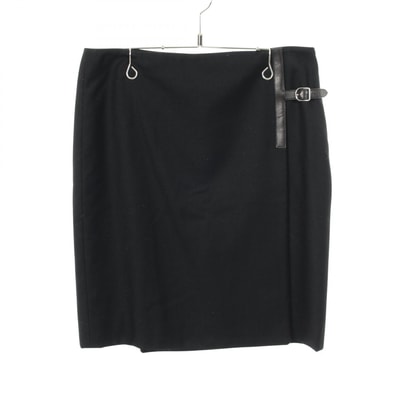 エルメス HERMES Hレザー スカート 衣料品 ボトムス ウール レディース ブラック系 07-7306 【中古】
