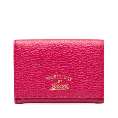 グッチ スウィング カードケース 381045 ピンク レザー レディース GUCCI 中古
