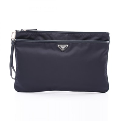 プラダ PRADA TESSUTO+SAFFIANO セカンドバッグ クラッチバッグ バッグ ナイロン サフィアーノレザー メンズ ネイビー系 2VN012 【中古】