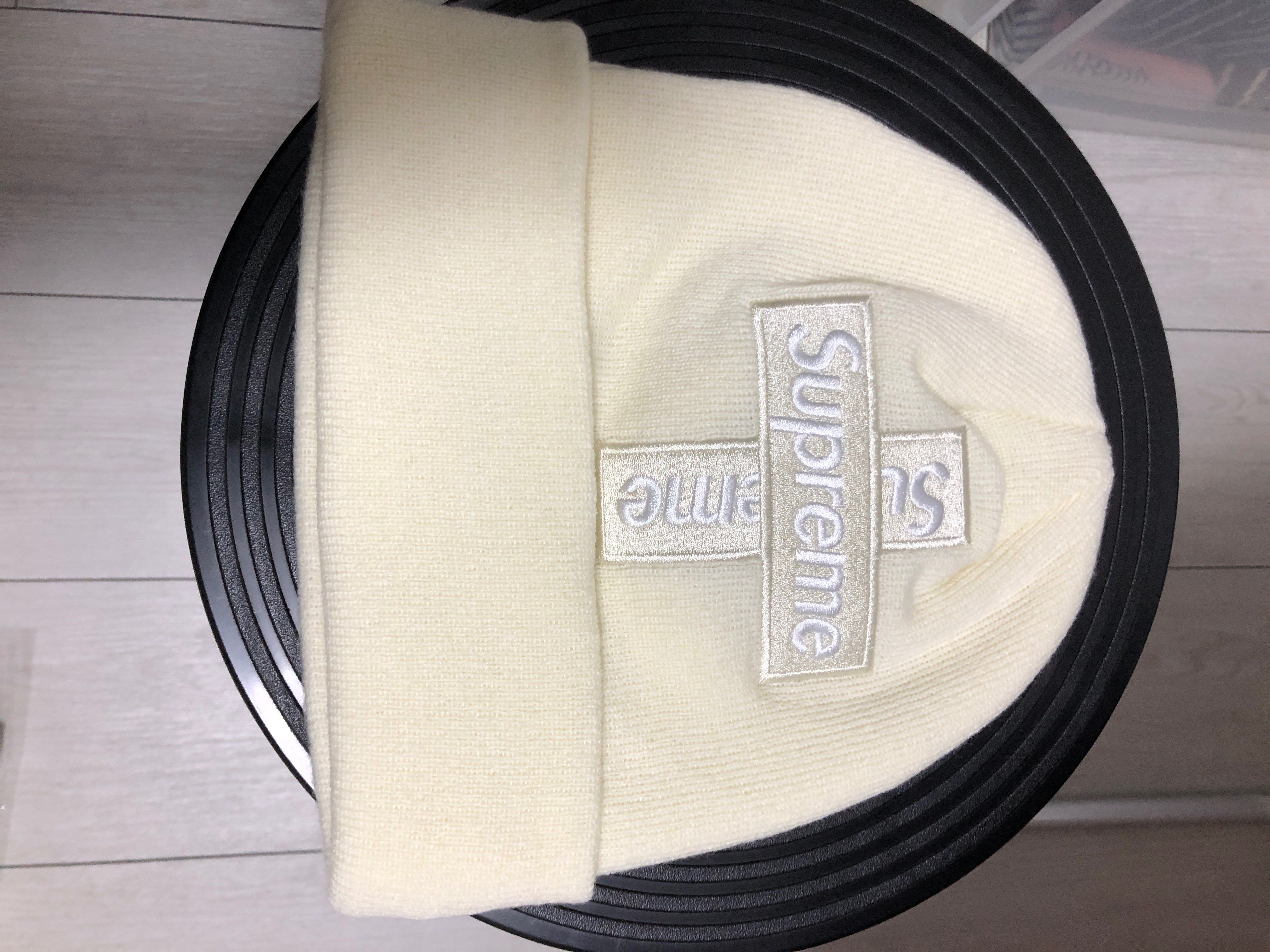 Supreme New Era® Cross Box Logo Beanie "Natural"