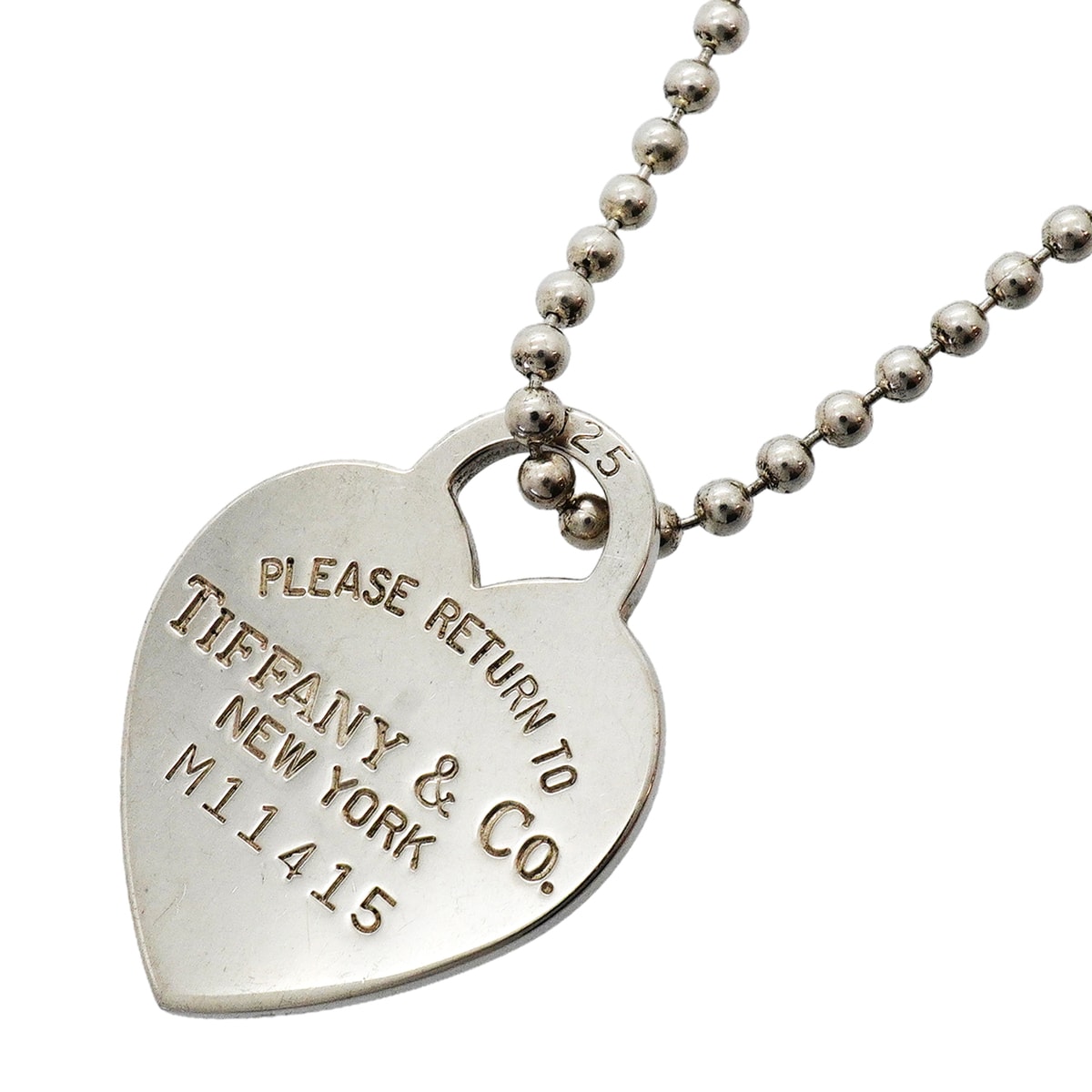 【6jhb0367-k】ティファニー ネックレス リターントゥハート/ボールチェーン シルバー925【中古】レディース
