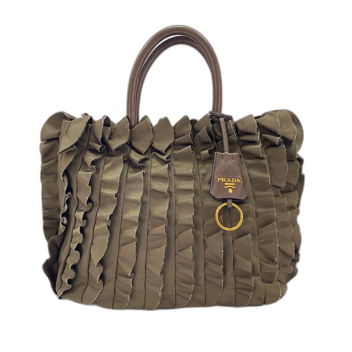 プラダ PRADA フリル ハンドバッグ【中古】