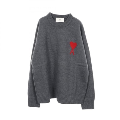 アミ AMI セーター クルーネック ニット 衣料品 トップス ウール メンズ レディース グレー系 UKS838018084XL 【新品】
