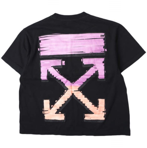 OFF-WHITE オフホワイト 21SS MARKER S/S OVER TEE バックプリント オーバーサイズTシャツ OMAA038R21JER002 S BLACK 半袖 Virgil Abloh トップス g27583