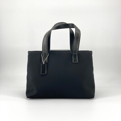 COACH(コーチ) ナイロンキャンバス レザー 2WAY 7400 トートバッグ ブラック