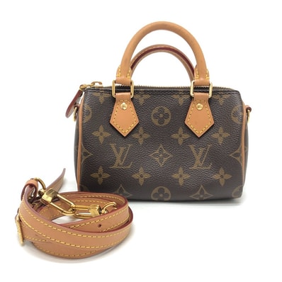 ルイヴィトン LOUIS VUITTON ナノ スピーディ M81085 2WAY カバン 斜め掛け ショルダーバッグ バッグ ハンドバッグ モノグラムキャンバス ブラウン