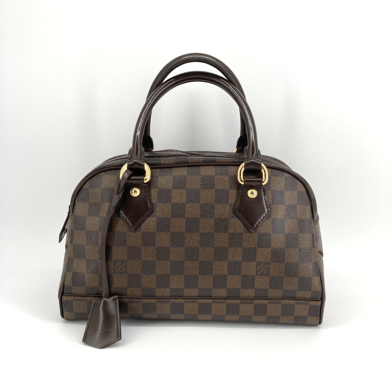 LOUIS VUITTON(ルイ・ヴィトン) ダミエエベヌ ドゥオモ レザー N60008 ハンドバッグ ブラウン×ゴールド×レッド