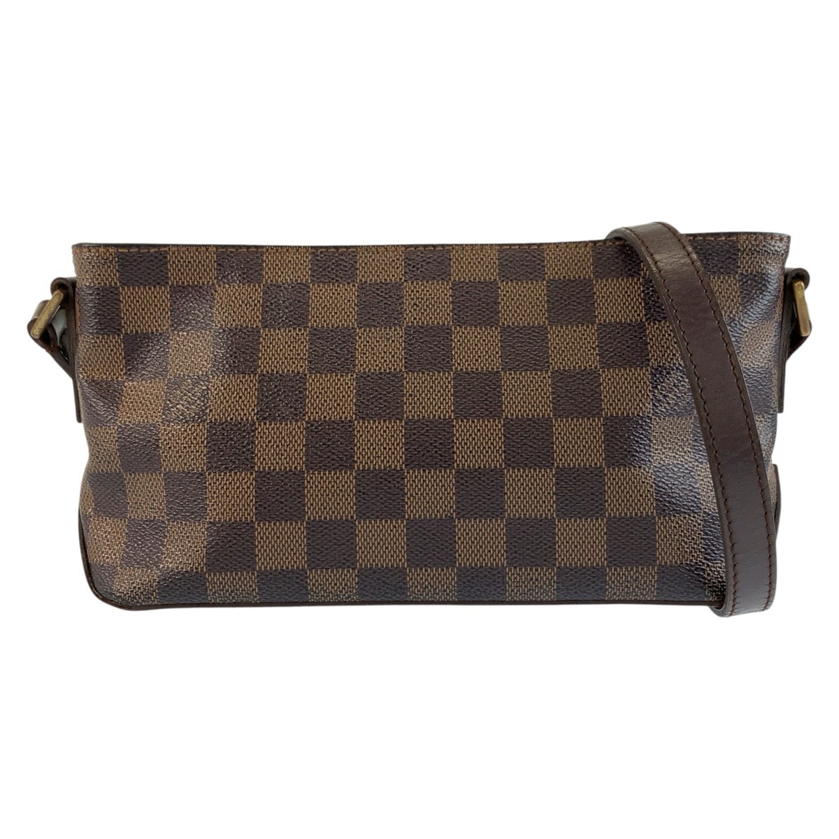 LOUIS VUITTON ルイヴィトン ダミエ トロター ブラウン ゴールド金具 PVC ショルダーバッグ ポシェット 1-0294275 【中古】