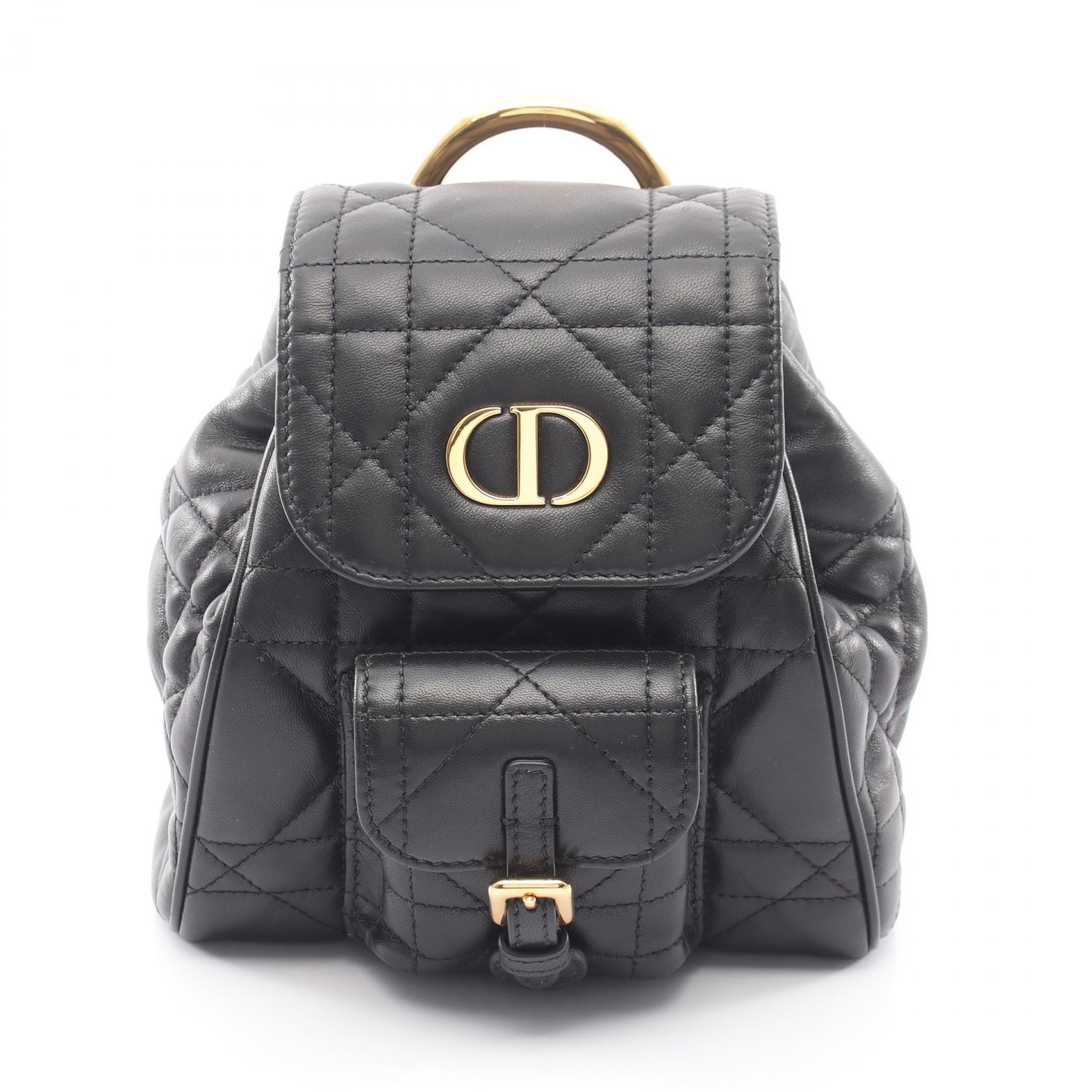 ディオール Dior CARO カロ スモール マクロカナージュ リュックサック バックパック バッグ レザー レディース ブラック系 M6302UNOZM900 【新品】