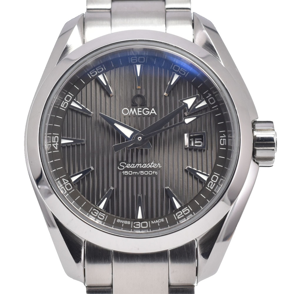 オメガ OMEGA 231.10.30.61.06.001 シーマスター アクアテラ グレー クォーツ レディース 良品 箱付き 腕時計 J#150026