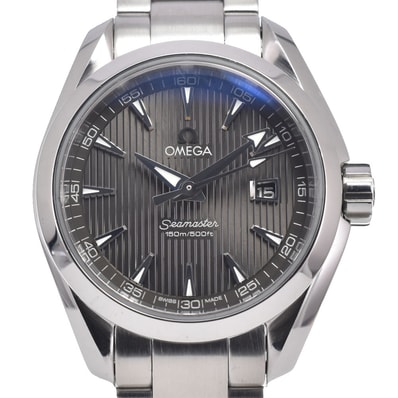 オメガ OMEGA 231.10.30.61.06.001 シーマスター アクアテラ グレー クォーツ レディース 良品 箱付き 腕時計 J#150026