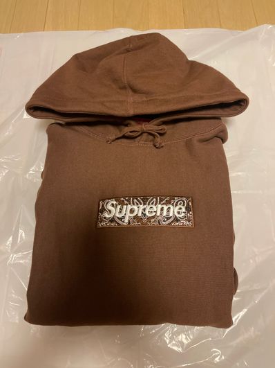 Supreme Bandana Box Logo Hooded Sweatshirt "Brown"