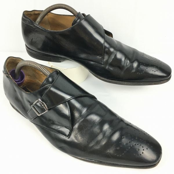 試着交換OK!Porl smith/ポールスミス size44 28.5-29.5程度 ポルトガル製 モンクストラップ/ビジネスシューズ〈黒/BLACK/ブラック〉メンズ//men's 菅NO.WZF-162