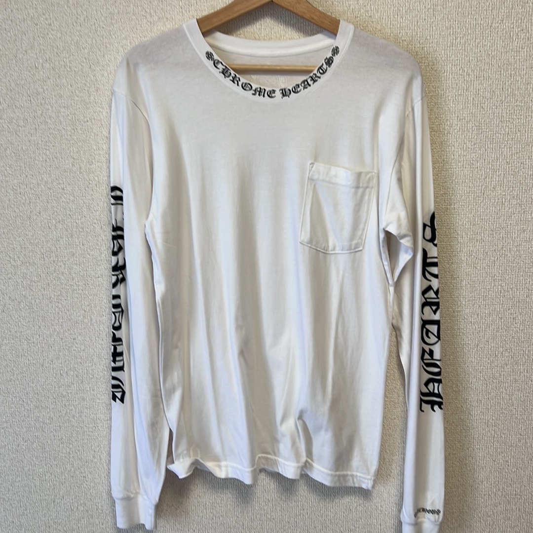 Chrome Hearts Neck Logo Pocket L/S Tee "White"