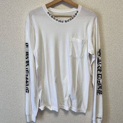 Chrome Hearts Neck Logo Pocket L/S Tee "White"