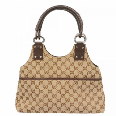 【6dd4125-k】グッチ ハンドバッグ GGキャンバス 131329 キャンバス ブラウン シルバー金具【中古】レディース