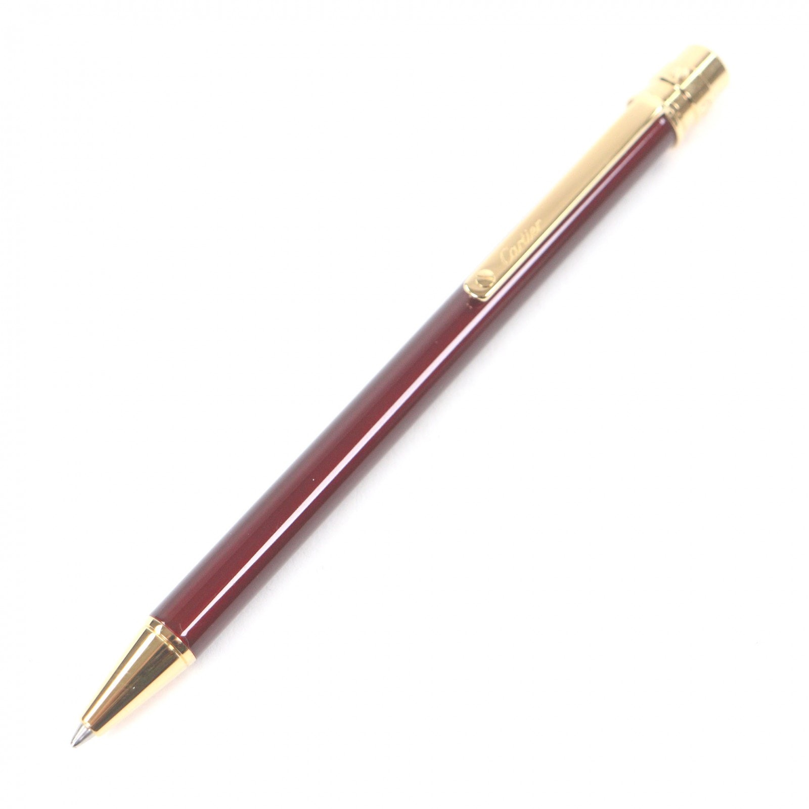 極美品 カルティエ ボールペン サントス ドゥ カルティエ ボルドー メンズ