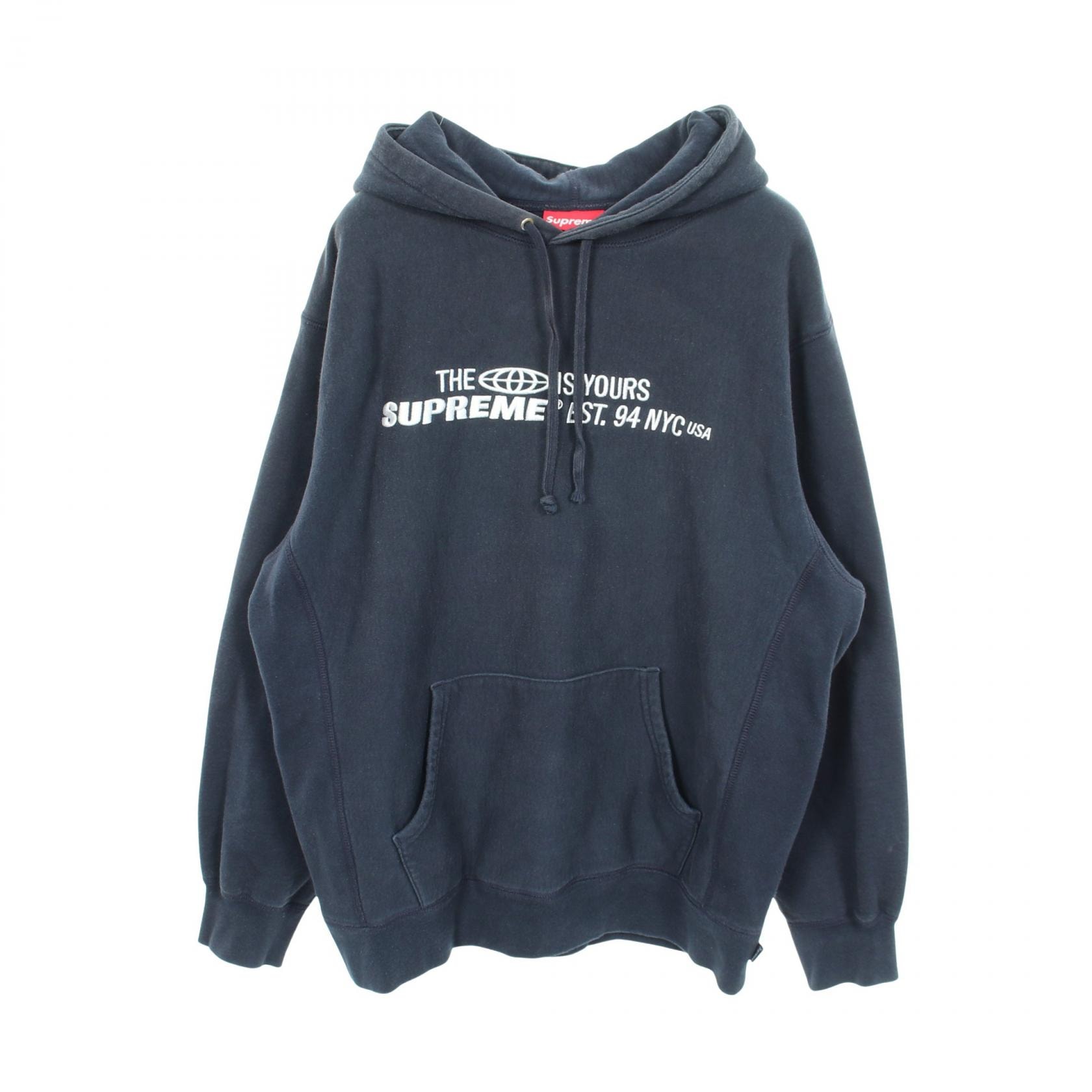 シュプリーム Supreme World Is Yours Hooded Sweatshirt パーカー 衣料品 トップス コットン メンズ ネイビー系 【中古】