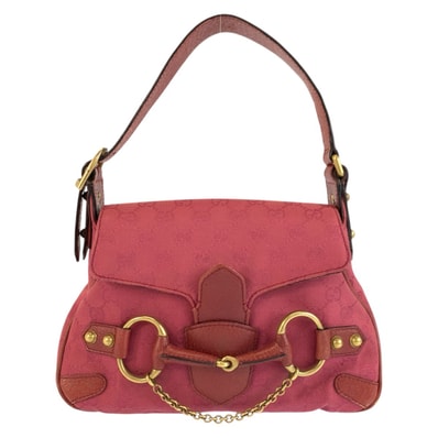 GUCCI グッチ ホースビット ピンク ゴールド金具 GGキャンバス レザー/ ハンドバッグ ショルダーバッグ 603252 【中古】