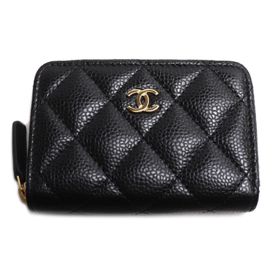 CHANEL シャネル クラシック ジップ コインパース コインケース ブラック AP0216 キャビア レディース【中古】【美品】