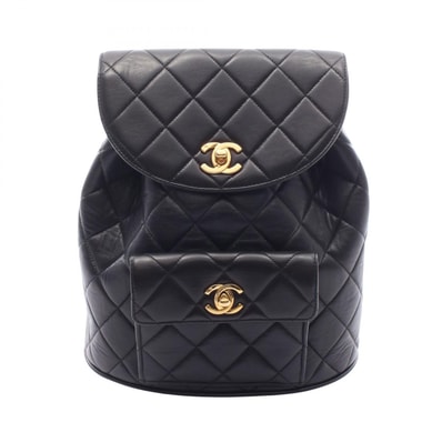 シャネル CHANEL マトラッセ リュックサック バックパック バッグ ラムスキン(羊革) レディース ブラック系 【中古】