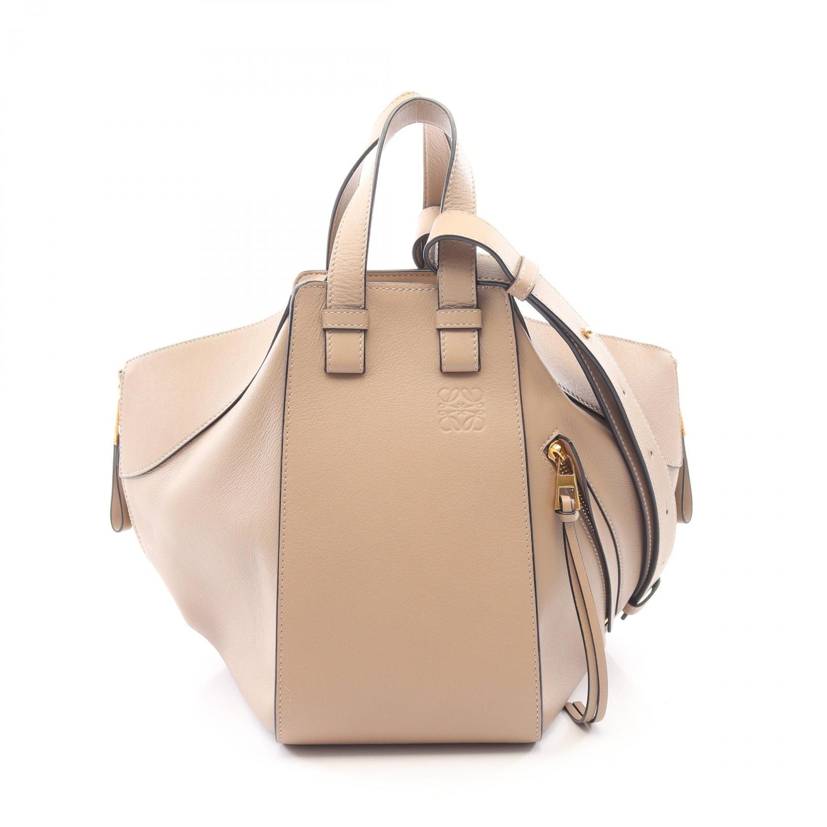 ロエベ LOEWE ハンモックバッグ スモール 2WAY ハンドバッグ バッグ レザー レディース ベージュ系 【中古】
