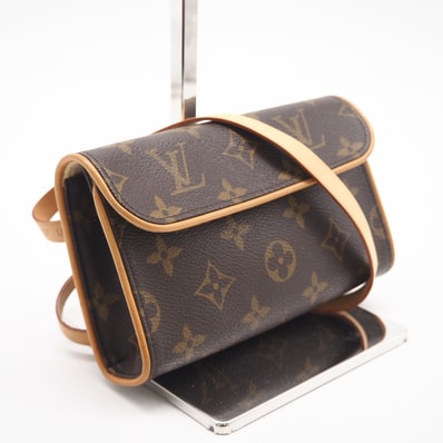 LOUIS VUITTON ルイ・ヴィトン モノグラム ポシェットフロランティーヌ M51855 ショルダーバッグ ブラウン コーティングキャンバス レザー レディース