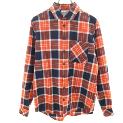 Mammut マムート チェック柄 長袖 トロヴァット シャツ M オレンジ アウトドア
