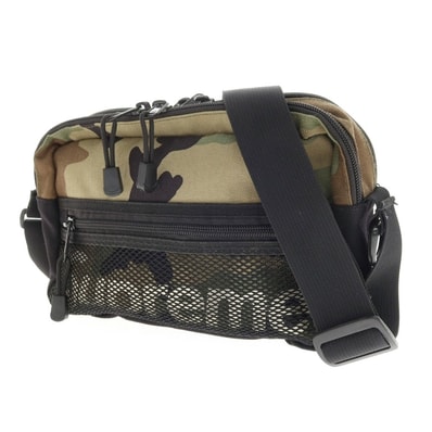 【中古】シュプリーム Supreme 2014年春夏 Logo Shoulder Bag ナイロン ショルダーバッグ グリーンxベージュ【WxH16xD9】【メンズ】