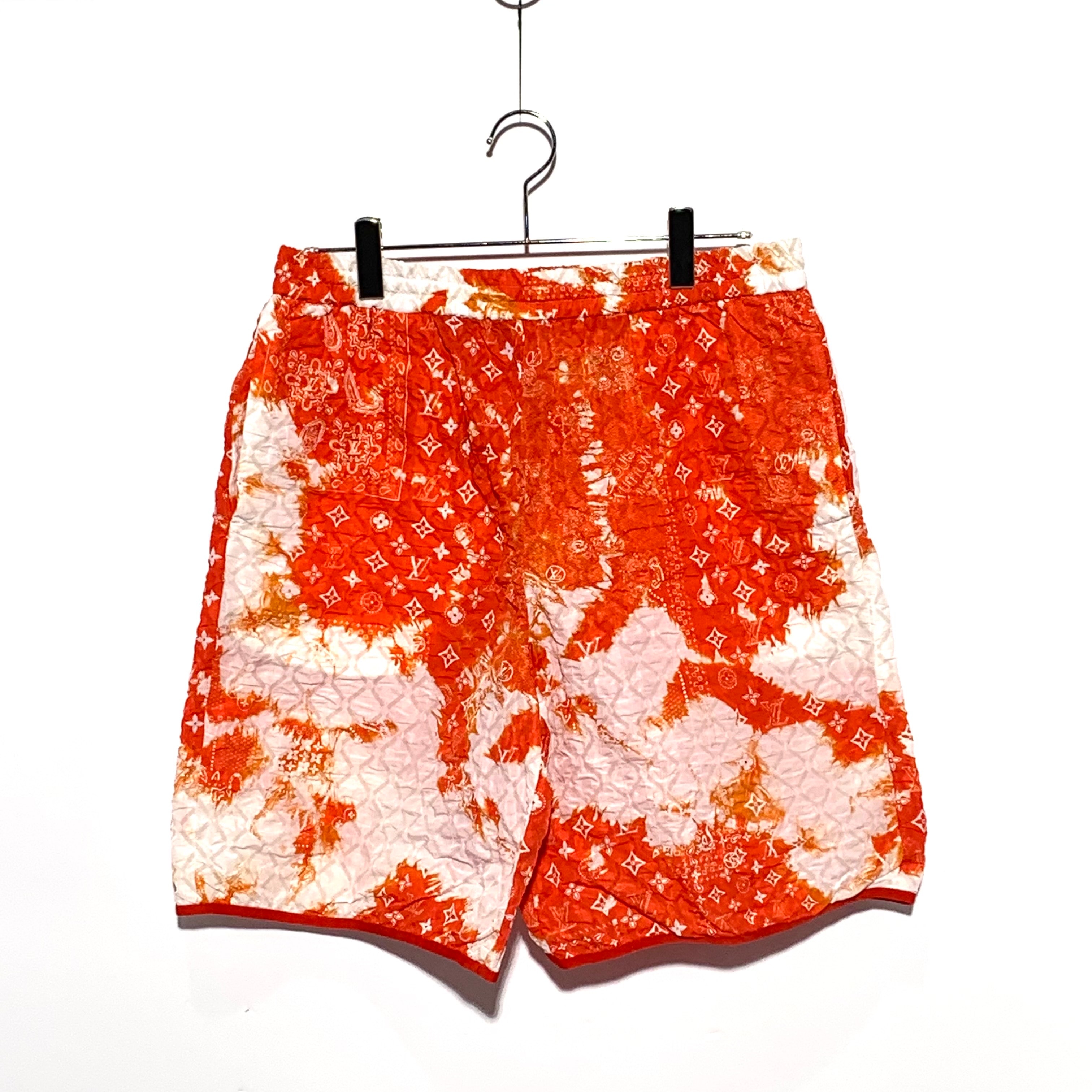 Louis Vuitton Monogram Bandana Bleached Shorts "Orange"