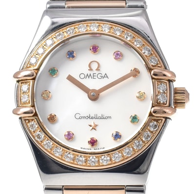 オメガ OMEGA 1368.79.00 コンステレーション ミニマイチョイス ダイヤモンド クォーツ レディース 美品 箱・保証書付き 腕時計 K#147876